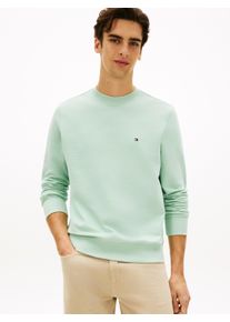 Sweatshirt Tommy Hilfiger "ESSENTIAL TERRY CREWNECK", Herren, Gr. L, crushed mint, Sweatware, Obermaterial: 100% Baumwolle, regular fit, Rundhals, Rippb&uuml;ndchen, Sweatshirts Sweatshirt
