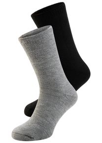 Socken HEATKEEPER, Damen, Gr. 36-41, grau, schwarz, Materialmix, Socken Socken, Doppelpack gef&uuml;tterte Wintersocken in schwarz und grau