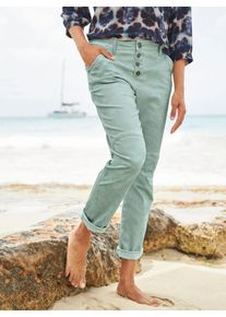 Boyfriend-Jeans Heine, Damen, Gr. 46, Normalgr&ouml;&szlig;en, gr&uuml;n (kalkmint), 98% Baumwolle, 2% Elasthan, unifarben, lang, Jeans Boyfriend-Jeans