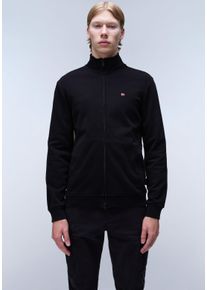 Sweatjacke Napapijri "BALIS FZ", Herren, Gr. XL, schwarz, Sweatware, Obermaterial: 80% Baumwolle, 20% Polyester, normal, B&uuml;ndchen, Sweatjacken Sweatjacke, mit Rei&szlig;verschluss, aus Baumwollmischung, mit Stehkragen