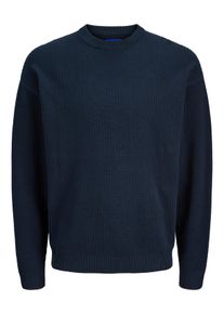 Jack & Jones Strickpullover JACK & JONES "JORGREENE KNIT STRUCTURE CREW NECK CA", Herren, Gr. M, sky captain, Strick, Obermaterial: 100% Baumwolle, unifarben, relaxed fit, Rundhals, Rippb&uuml;ndchen, Pullover Strickpullover