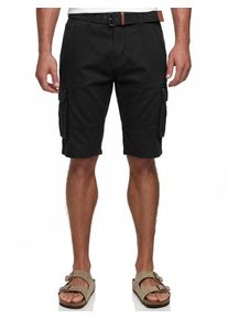 Cargoshorts INDICODE "INMonroe", Herren, Gr. XXL, N-Gr, schwarz, Web, Obermaterial: 100% Baumwolle, unifarben, regular fit knielang, Hosen Cargoshorts