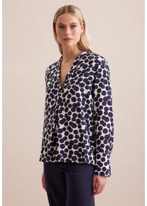 Klassische Bluse Seidensticker "Schwarze Rose", Damen, Gr. L40, blau (marine), 100% Viskose, gepunktet, regular fit, ohne Ausschnitt, Blusen Klassische Bluse, Tunika Punkte