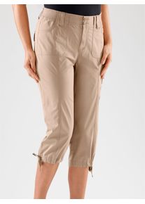 Caprihose Casual Looks, Damen, Gr. 46, Normalgr&ouml;&szlig;en, grau (taupe), 98% Baumwolle, 2% Elasthan, unifarben, 3/4-L&auml;nge, Hosen Caprihose