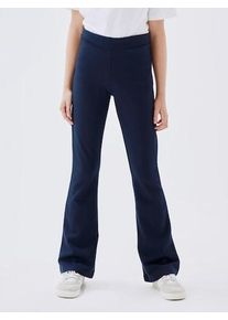 Jerseyhose name it "NKFFRIKKALI f&uuml;r M&auml;dchen mit ausgestelltem Bein und Viskose", M&auml;dchen, Gr. 92, N-Gr, schwarz sapphire, Web, Obermaterial: 67% Viskose, 28% Polyester, 5% Elasthan, unifarben, regular fit lang, Hosen Jerseyhose, unifarben, casual, ausgestellt, Viskosemix, ohne Kragen