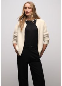 Strickjacke Street One, Damen, Gr. 34, soft beige, Strick, Obermaterial: 78% Polyamid, 12% Polyacryl, 10% Baumwolle, unifarben, regular fit normal, Rundhals, Rippb&uuml;ndchen, Strickjacken Strickjacke, mit Federgarn Qualit&auml;t