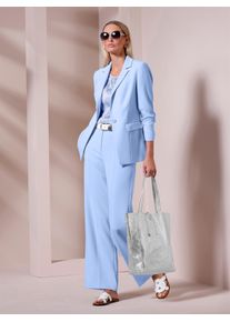 Hosenanzug Heine, Damen, Gr. 46, Normalgr&ouml;&szlig;en, eisblau, 63% Polyester, 33% Viskose, 4% Elasthan, Anz&uuml;ge Hosenanzug