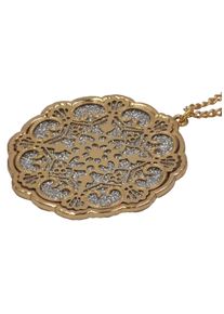 Kette mit Anh&auml;nger Firetti "Flower", gold (gelbgoldfarben, kristallwei&szlig;), Halsketten, Damen, Metall, L: 100 B: 3mm, Kette mit Anh&auml;nger, mit Glasstein, B:3mm