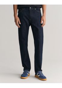 Regular-fit-Jeans Gant "REGULAR Gant JEANS", Herren, Gr. 38, L&auml;nge 32, blau (dunkelblau), Denim/Jeans, Obermaterial: 97% Baumwolle, 2% Polyester, 1% Elasthan, regular fit, Jeans Regular-fit-Jeans