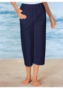 Caprihose Classic Basics, Damen, Gr. 46, Normalgr&ouml;&szlig;en, blau (marine), 100% Baumwolle, unifarben, 3/4-L&auml;nge, Hosen Caprihose