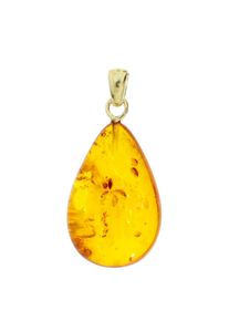 Kettenanh&auml;nger OSTSEE-SCHMUCK "- Klassisch 30 mm - Gold 333/000 - Bernstein -" Gr. 32, gold (gold 333, goldfarben, gelb), Schmuckanh&auml;nger, Damen, Bernstein, Kettenanh&auml;nger