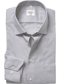 Langarmhemd MARVELIS, Herren, Gr. 44, N-Gr, mittelgrau, Web, Obermaterial: 100% Baumwolle, tailliert normal, 2-Knopf-Manschette, Hemden Langarmhemd, Businesshemd, Basic, New-Kentkragen, leicht tailliert