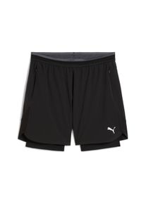 Trainingsshorts Puma "M TRAINING TECH 2IN1 SHORT", Herren, Gr. S, N-Gr, schwarz (Puma schwarz), Obermaterial: 87% Polyester, 13% Elasthan, slim fit normal, Hosen Trainingsshorts, mit integriertem 2-in-1 Design, mit Nahttasche, mit Kordelzugbund