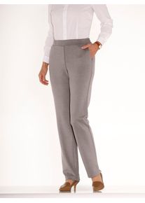 Schlupfhose Classic Basics, Damen, Gr. 46, Normalgr&ouml;&szlig;en, grau (taupe, meliert), 83% Polyester, 15% Viskose, 2% Elasthan, meliert, lang, Hosen Schlupfhose