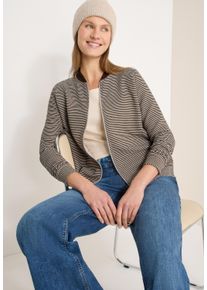 Sweatjacke Cecil, Damen, Gr. XXL (46), urban taupe, Sweatware, Obermaterial: 72% Polyester, 25% Viskose, 3% Elasthan, Strukturmuster, regular fit normal, Rundhals, Rippb&uuml;ndchen, Sweatjacken Sweatjacke, mit Ottomanstruktur