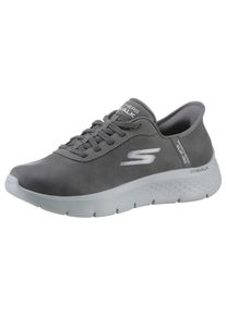 Slip-On Sneaker Skechers "GO WALK FLEX", Damen, Gr. 36, grau, Lederimitat, Schuhe Slip-On Sneaker, Slipper, Freizeitschuh, Halbschuh mit Air-Cooled Memory Foam