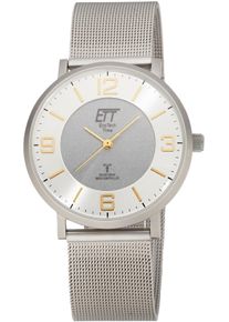 Funkuhr ETT "Atacama", grau (stahlgrau), Armbanduhren, Damen, Funkuhr, Armbanduhr, Solar, Damenuhr, Herrenuhr, Edelstahlarmband, analog