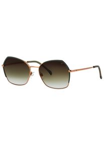 Sonnenbrille Titanflex "826703", Damen, rosa (gold, gr&uuml;n), matt, metallic, Sonnenbrillen Sonnenbrille, Form Feminin, Titanflex Logo auf Glas und B&uuml;gel, Polyamid UV 400