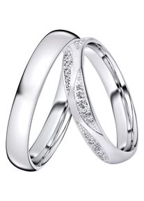 Trauring DOOSTI "Schmuck Geschenk Silber 925 Trauring Ehering Partnerring LIEBE" Gr. 58, silber (silberfarben), Fingerringe, Damen, 58, ohne Zirkonia, Silber 925 (Sterlingsilber), 3,5mm, Trauring, wahlweise mit oder ohne Zirkonia