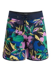 Boardshorts Quiksilver "Surfsilk Scallop 18", Herren, Gr. 40(XXXL), schwarz navy interact floral, Obermaterial: 88% Microfaser, 12% Elasthan;, Hosen Boardshorts