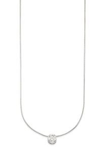 Kette mit Anh&auml;nger Bruno Banani "Schmuck Geschenk Silber 925 Halsschmuck Halskette Schlangenkette Stein", silber (silberfarben, kristallwei&szlig;), Halsketten, Damen, Silber 925 (Sterlingsilber), L: 45, Kette mit Anh&auml;nger, mit Zirkonia (synth.), Korund (synth.) oder Spinell (synth.)