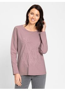 Langarmshirt Inspirationen "Shirt", Damen, Gr. 38, lila (hortensie), 100% Baumwolle, unifarben, Rundhals, Shirts Langarmshirt