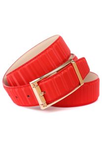 Lederg&uuml;rtel Anthoni Crown, Damen, Gr. 80, rot, Leder, unifarben, G&uuml;rtel Lederg&uuml;rtel, in schillernder 3D-Optik