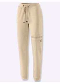 Jogger Pants Inspirationen, Damen, Gr. 46, Normalgr&ouml;&szlig;en, beige (sand), 47% Baumwolle, 47% Modal, 6% Elasthan, unifarben, lang, Hosen Jogger Pants