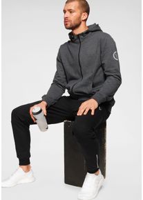 Sportanzug Bruno Banani "Regular Fit", Herren, Gr. S (44/46), grau (anthrazit), Obermaterial: 60% Baumwolle, 40% Polyester. Kapuzenfutter: 60% Baumwolle, 40% Polyester, comfort fit, Sportanz&uuml;ge Sportanzug, Topseller