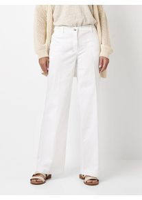 Palazzohose Toni "Luisa Palazzo", Damen, Gr. 46, N-Gr, wei&szlig;, Web, Obermaterial: 97% Baumwolle, 3% Elasthan, unifarben, lang, Hosen Palazzohose, mit B&uuml;gelfalten und Stretch