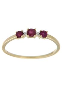 Fingerring Firetti "Schmuck Geschenk Gold 333 Damenring Goldring Edelstein Farbstein Rubin" Gr. 16, bunt (gelbgoldfarben, wei&szlig;goldfarben, rot), Fingerringe, Damen, 16, 0,01 P2 = erkennbare Einschl&uuml;sse, Diamanten Gelbgold 333, 1,5mm, Diamanten, Gelbgold 333, Fingerring, mit Rubin - mit Brillanten