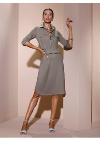 CR&Eacute;ATION L Hemdblusenkleid CREATION L "Kleid", Damen, Gr. 52, Normalgr&ouml;&szlig;en, taupe, 75% Polyamid, 25% Elasthan, unifarben, knielang, Kleider Hemdblusenkleid