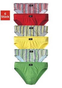 H.I.S. Slip H.I.S, Herren, Gr. 3XL, 6 Stk., bunt, Jersey, Obermaterial: 92% Baumwolle, 8% Elasthan (LYCRA), gestreift, unifarben, k&ouml;rpernah, Unterhosen Slip, klassisch geschnitten, Topseller