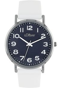 Quarzuhr s.Oliver, wei&szlig;, Armbanduhren, Damen, Quarzuhr, Armbanduhr, Damenuhr, analog, Silikonarmband
