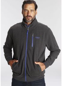 MAN'S WORLD Sweatjacke MAN'S WORLD, Herren, Gr. XL (56/58), grau (anthrazit, melange), angeraute Sweatware, Obermaterial: 60% Baumwolle, 40% Polyester, unifarben, normal, Rippb&uuml;ndchen, Sweatjacken Sweatjacke, mit kontrastfarbigem Rei&szlig;verschluss