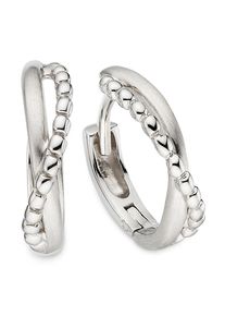 Paar Creolen Bruno Banani "Schmuck Geschenk Silbercreolen", silberfarben, Ohrringe, Damen, 13,7mm, Silber 925 (Sterlingsilber), Paar Creolen