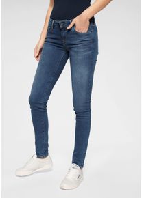 Skinny-fit-Jeans Pepe Jeans "SOHO", Damen, Gr. 30, L&auml;nge 30, blau (z63 classic stretch), Denim/Jeans, Obermaterial: 84% Baumwolle, 14% Polyester, 2% Elasthan, skinny fit lang, Jeans Skinny-fit-Jeans, im 5-Pocket-Stil mit 1-Knopf Bund und Stretch-Anteil