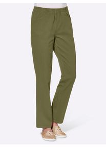 Schlupfhose Classic Basics, Damen, Gr. 46, Normalgr&ouml;&szlig;en, gr&uuml;n (oliv), 100% Baumwolle, unifarben, lang, Hosen Schlupfhose