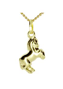 Kette und Anh&auml;nger Set OSTSEE-SCHMUCK "- Pferd - Gold 333/000 -" Gr. 45, gold (gold 333, goldfarben, gelb), Schmuck_Sets, Damen, 45, Gelbgold 333, Kette und Anh&auml;nger Set