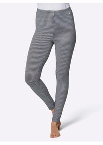 Leggings CREATION L PREMIUM, Damen, Gr. 44/46, Normalgr&ouml;&szlig;en, schwarz-wei&szlig; (schwarz, wei&szlig;, bedruckt), 95% Modal, 5% Elasthan, Hahnentrittmuster, gemustert, Hosen Leggings
