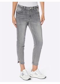 7/8-Jeans Heine, Damen, Gr. 46, Normalgr&ouml;&szlig;en, blau (light grau, denim), 98% Baumwolle, 2% Elasthan, unifarben, 7/8-L&auml;nge, Jeans 7/8-Jeans