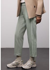 Stoffhose Street One "Style Bonny Piqu&eacute;", Damen, Gr. 38, L&auml;nge 28, schwarz mint gr&uuml;n, Web, Obermaterial: 50% Polyester, 46% Baumwolle, 4% Elasthan. Futter: 100% Polyester, unifarben mit Farbeinsatz, lang, Hosen Stoffhose, mit Tape-Detail