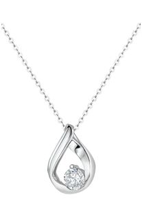 Kette mit Anh&auml;nger Firetti "Schmuck Geschenk Silber 925 Halsschmuck Halskette Ankerkette", silber (silberfarben, kristallwei&szlig;), Halsketten, Damen, Silber 925 (Sterlingsilber), L: 45 B: 1mm, Kette mit Anh&auml;nger, mit Zirkonia (synth.), B:1mm