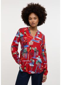 Longbluse Eterna "LOOSE FIT", Damen, Gr. 34, rot, 100% Viskose, normal, Blusen Longbluse