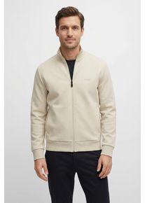 Sweatjacke BOSS Green "Skaz", Herren, Gr. S, light beige272, Sweatware, Obermaterial: 95% Baumwolle, 5% Elasthan, regular fit h&uuml;ftlang, hoch geschlossener Ausschnitt, eingesetzt elastischer Bund, Sweatjacken Sweatjacke, mit Druck