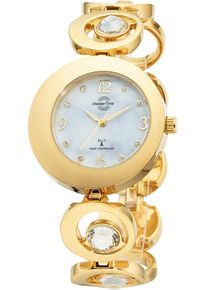 Funkuhr MASTER TIME "Lady Line", gold (goldfarben), Armbanduhren, Damen, Funkuhr, Armbanduhr, Quarzuhr, Damenuhr, Leuchtzeiger