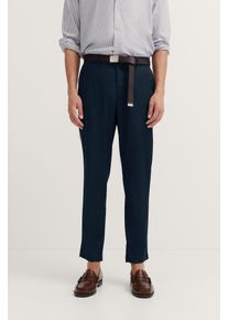 Chinohose Bugatti, Herren, Gr. 34, L&auml;nge 34, blau (380, marine), 53% Baumwolle, 44% Polyester, 3% Elasthan, unifarben, gerade, unten schmal, Hosen Chinohose, aus Baumwoll-Mix