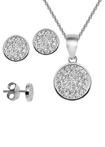 Schmuckset Firetti "Multipack Schmuck Geschenk Silber 925 Halskette Ohrschmuck", silber (silberfarben, kristallwei&szlig;, kristallwei&szlig;), Schmuck_Sets, Damen, Silber 925 (Sterlingsilber), Schmuckset, mit Zirkonia (synth.)