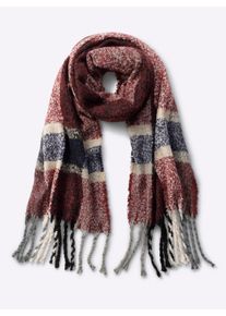 Modeschal Heine, Damen, blau (marine, rot), Viskose, gemustert, Modet&uuml;cher Modeschal