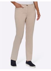 Dehnbund-Jeans COSMA, Damen, Gr. 46, Normalgr&ouml;&szlig;en, wei&szlig; (berber), 76% Baumwolle, 22% Polyester, 2% Elasthan, unifarben, lang, Jeans Dehnbund-Jeans